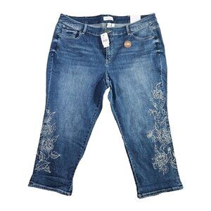 Lane Bryant Jeans 22 Girlfriend Crop Midrise Flex Magic Blue Stretch Denim NWT